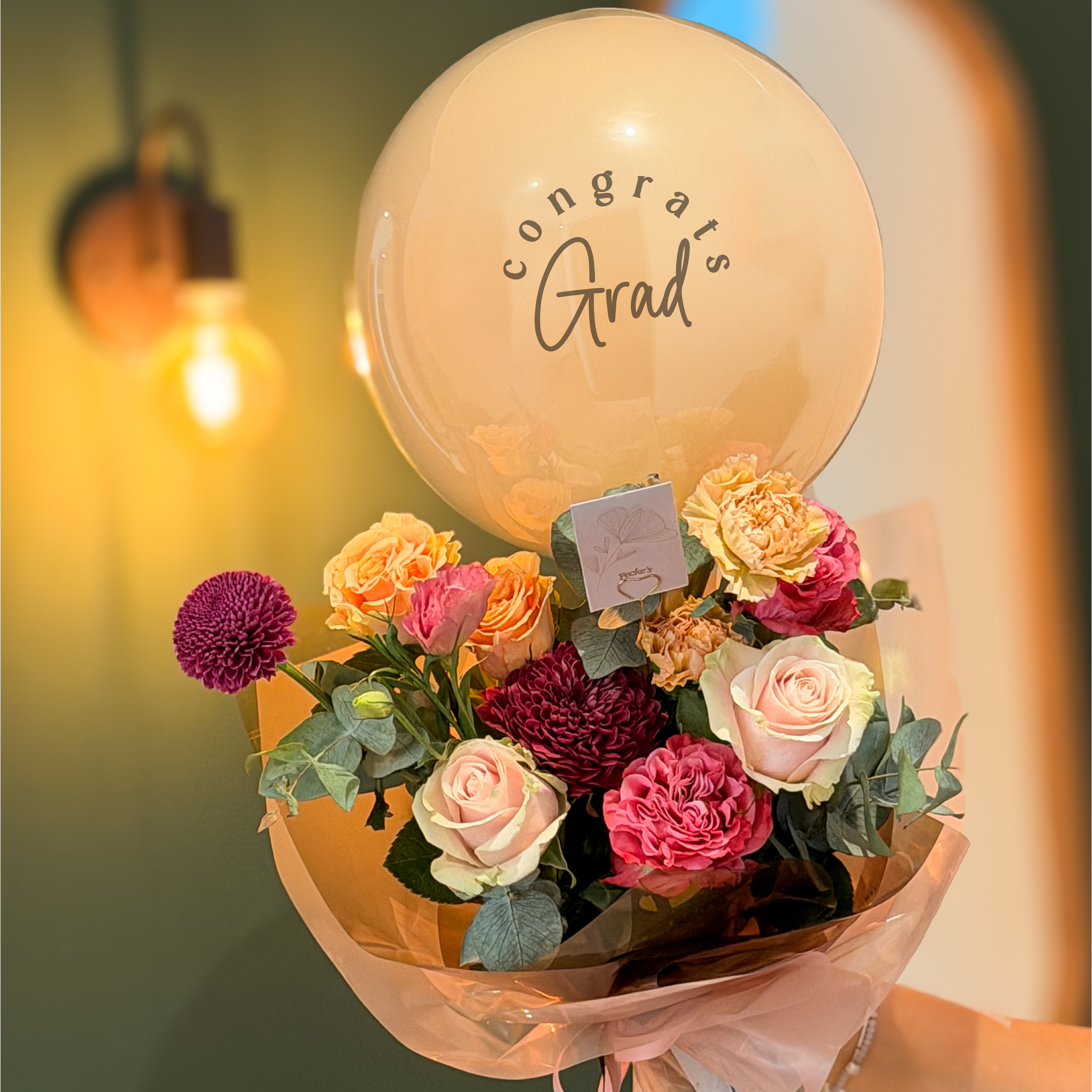 Ramo 6 Rosas Ecuatorianas C con Burbuja Personalizada